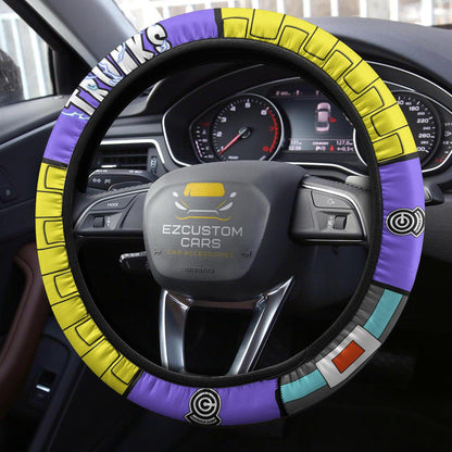 Dragon Ball Steering Wheel Cover Dragon Ball Trunks Clothes Cosplay Driving Wheel Cover Yellow Purple