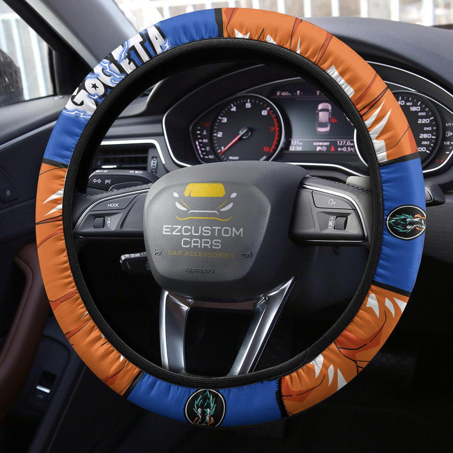 Dragon Ball Steering Wheel Cover Dragon Ball Gogeta Graphic Driving Wheel Cover Blue Orange