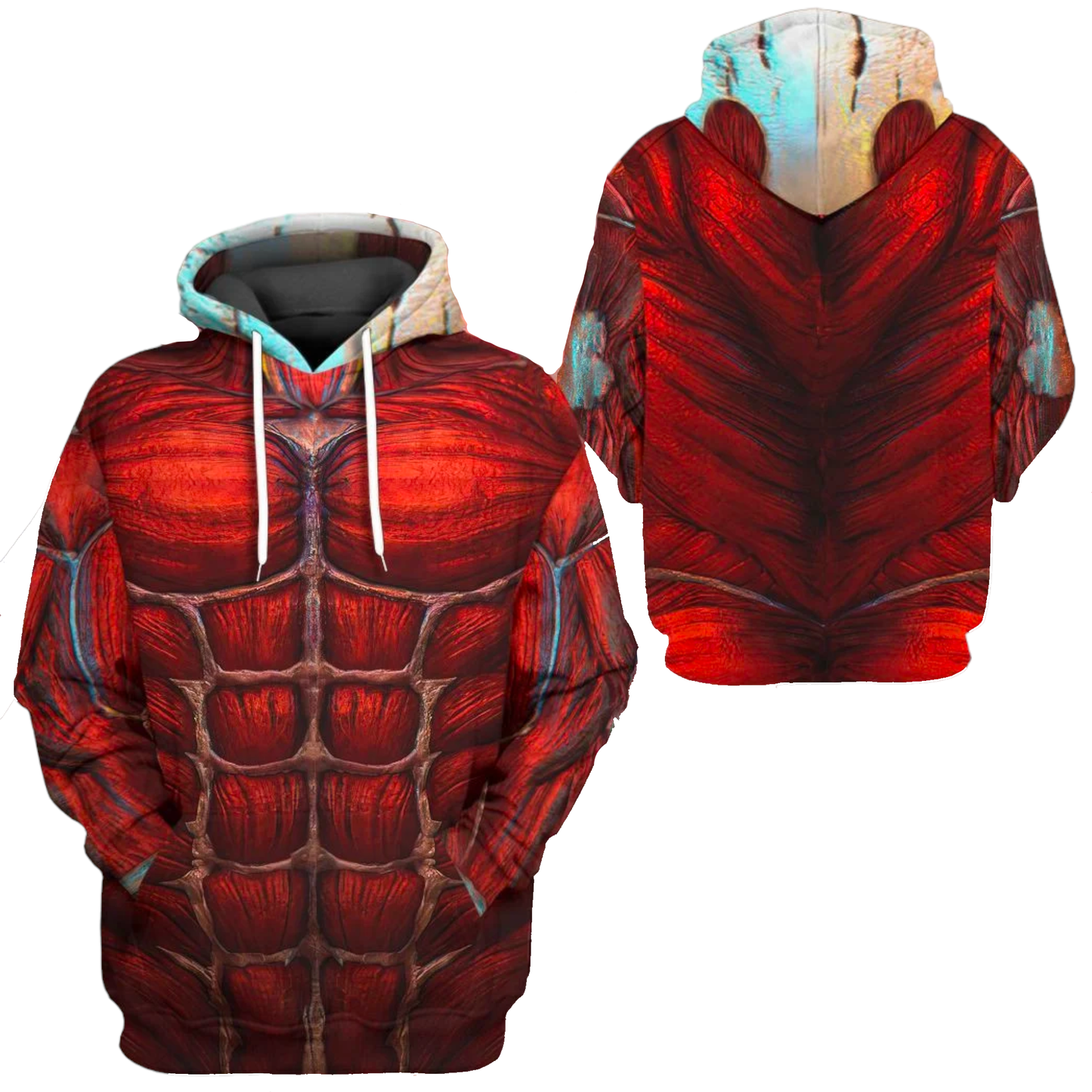 Attack On Titan Hoodie Colossal Titan Flesh Costume Hoodie Red Unisex