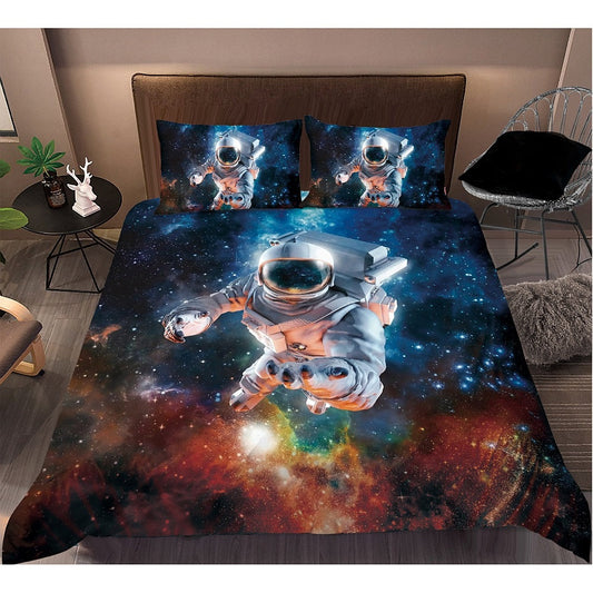 Astronaut Bedding Set Astronaut Outerspace Galaxy Graphic Duvet Covers Colorful Unique Gift