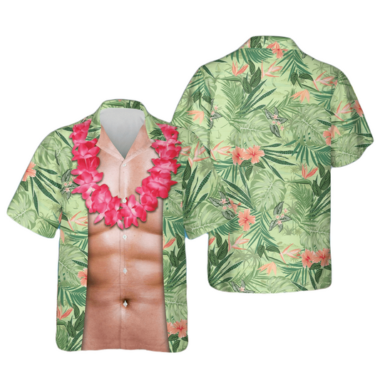 Funny Hawaii Shirt Funny Ab With Tropical Pattern Costume Hawaiian Shirt Colorful Unisex