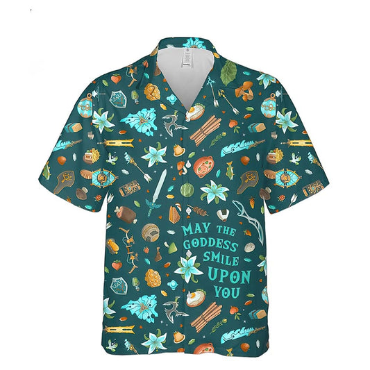 Legend Of Zelda Hawaii Shirt May The Goodness Smile Upon You Hawaiian Shirt Green Unisex