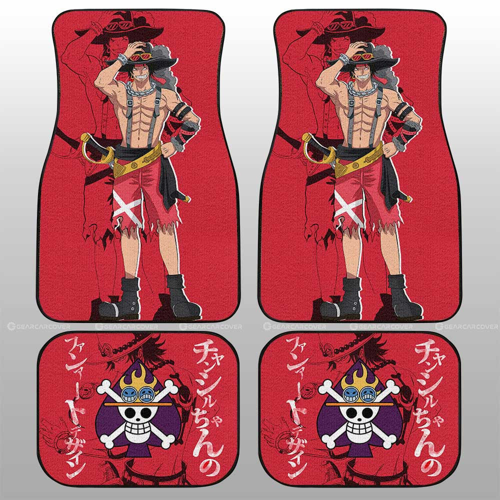 One Piece Car Mats One Piece Ace Jolly Roger Symbol Car Floor Mats Red
