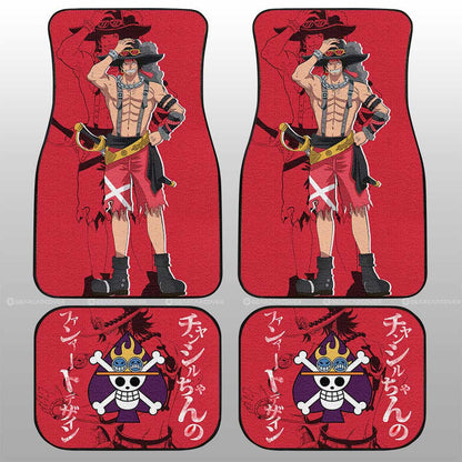 One Piece Car Mats One Piece Ace Jolly Roger Symbol Car Floor Mats Red