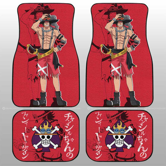 One Piece Car Mats One Piece Ace Jolly Roger Symbol Car Floor Mats Red