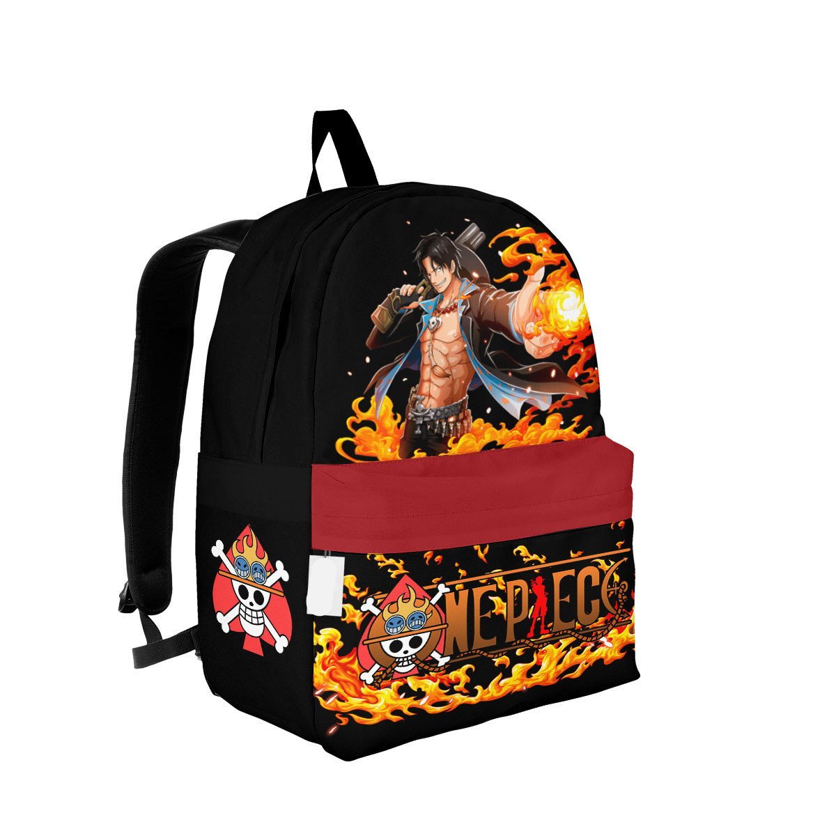 One Piece Backpack One Piece Portgas D Ace Graphic Backpacks Black ...