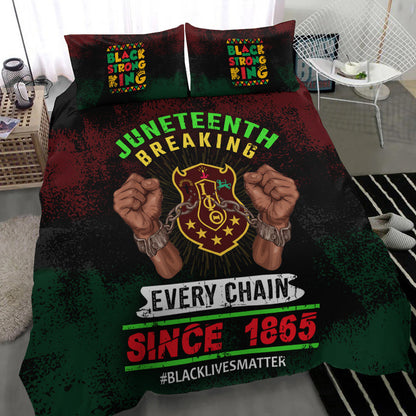 Juneteenth Bedding Set Juneteenth Breaking Every Chain Since 1865 Duvet Covers Colorful Unique Gift