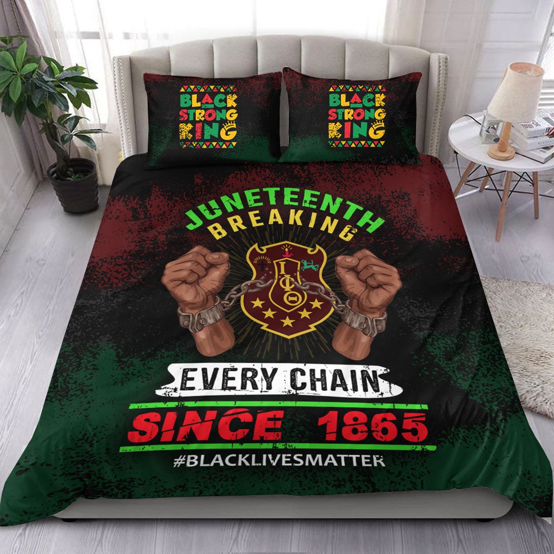 Juneteenth Bedding Set Juneteenth Breaking Every Chain Since 1865 Duvet Covers Colorful Unique Gift