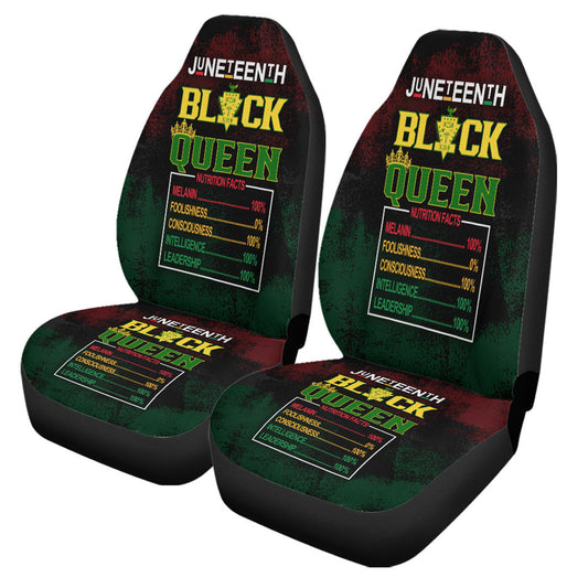 Juneteenth Car Seat Covers Juneteenth Black Queen Nutrition Facts Seat Covers Black