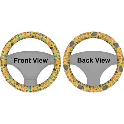 Africa Americans Steering Wheel Cover Africa Safari Ols Style Pattern Driving Wheel Cover Yellow