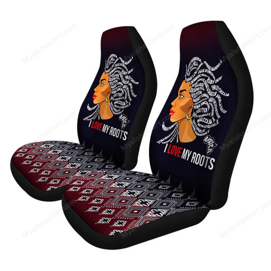 Africa Americans Car Seat Covers African American Pride I Love My Roots Seat Covers Black Pink