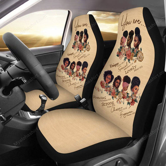 Africa Americans Car Seat Covers Black Women You Are Unique Lovely Seat Covers Yellow