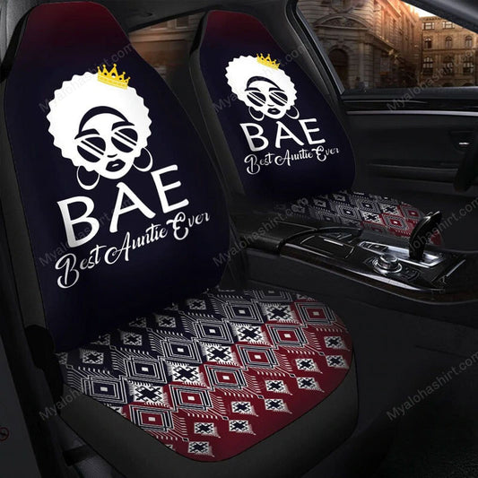 Africa Americans Car Seat Covers BAE Best Auntie Ever Seat Covers Black