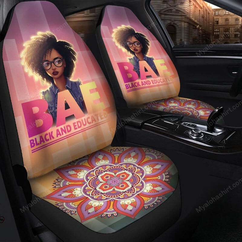 Africa Americans Car Seat Covers BAE Black And Educate Seat Covers Pink