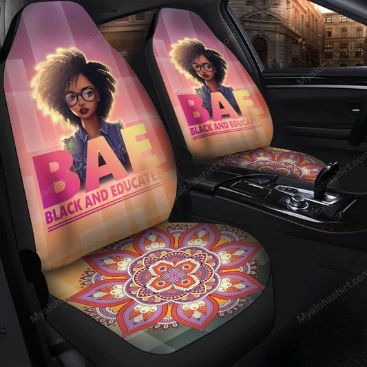 Africa Americans Car Seat Covers BAE Black And Educate Seat Covers Pink