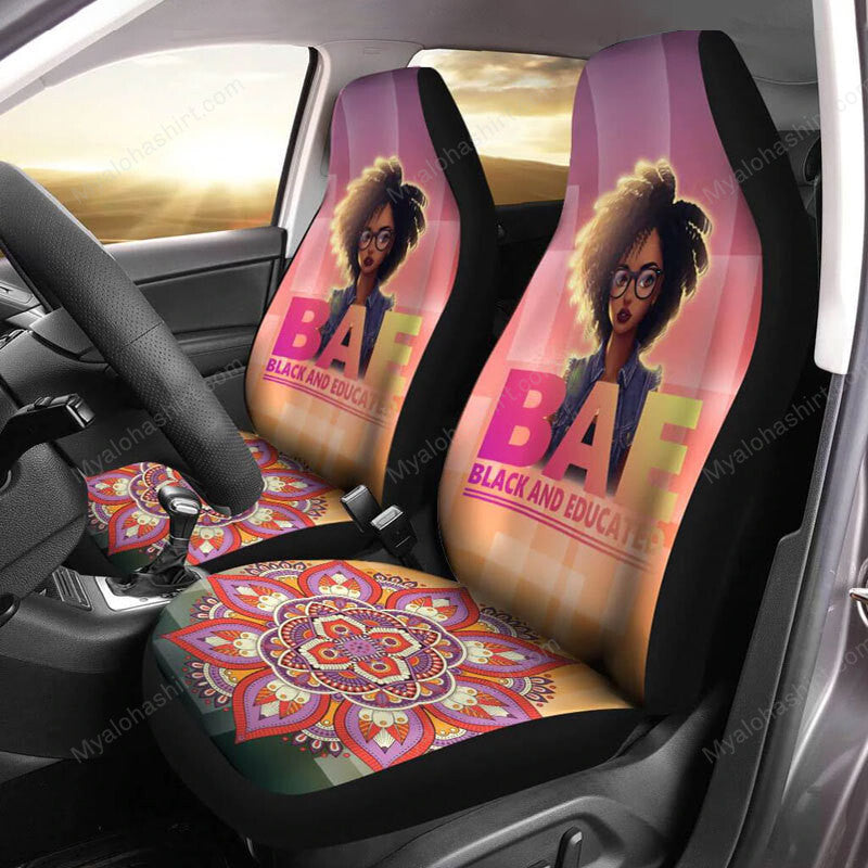 Africa Americans Car Seat Covers BAE Black And Educate Seat Covers Pink