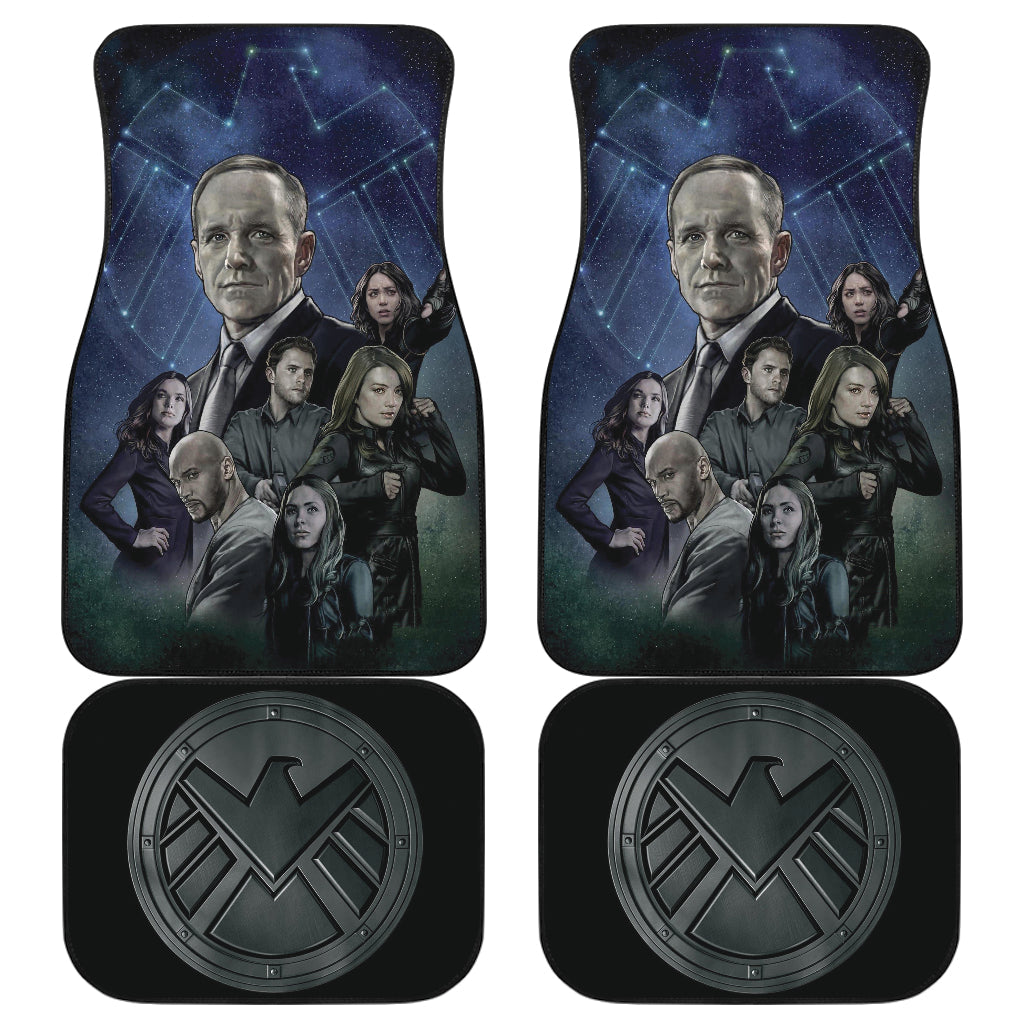 MV Car Floor Mats MV Agents Of Shield Symbol Characters Graphic Car Mats