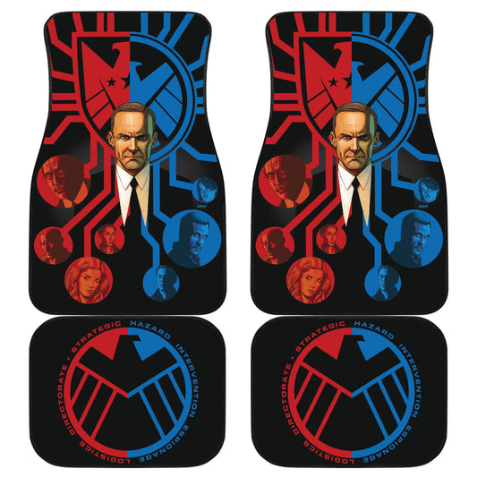 MV Car Floor Mats MV Shield Symbol Characters Graphic Red Blue Car Mats