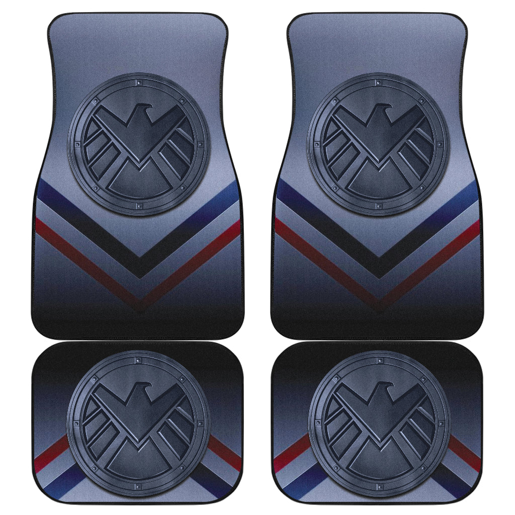 MV Car Floor Mats MV Silver Agents Of Shield Symbol Car Mats