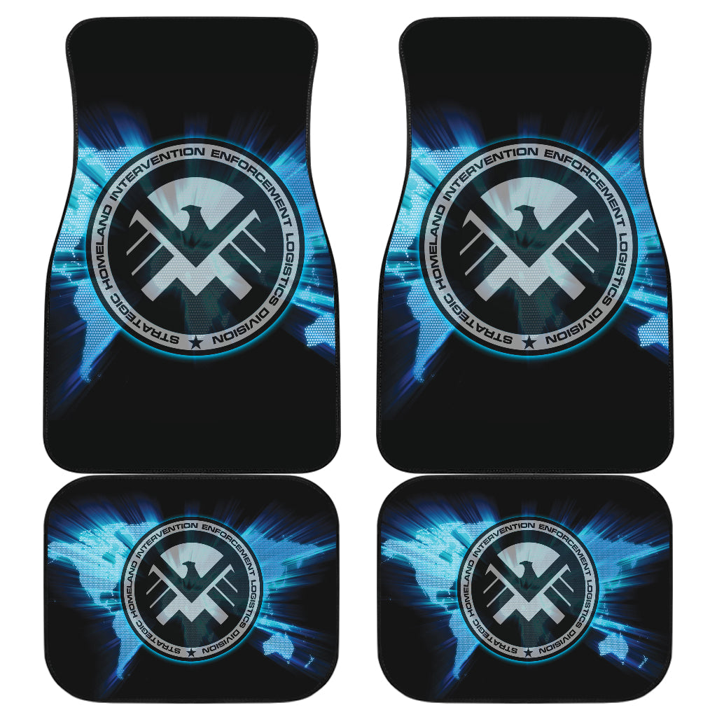 MV Car Floor Mats Agents Of Shield Symbol MV World Map Car Mats