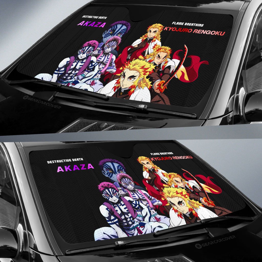 Akaza And Rengoku Car Sunshade Custom