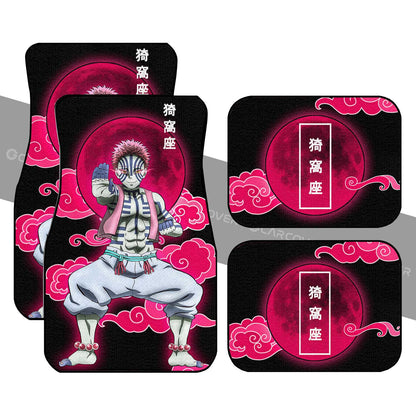 Demon Slayer Car Mats Akaza Car Floor Mats Anime Demon Slayer Car Interior Floor Mats