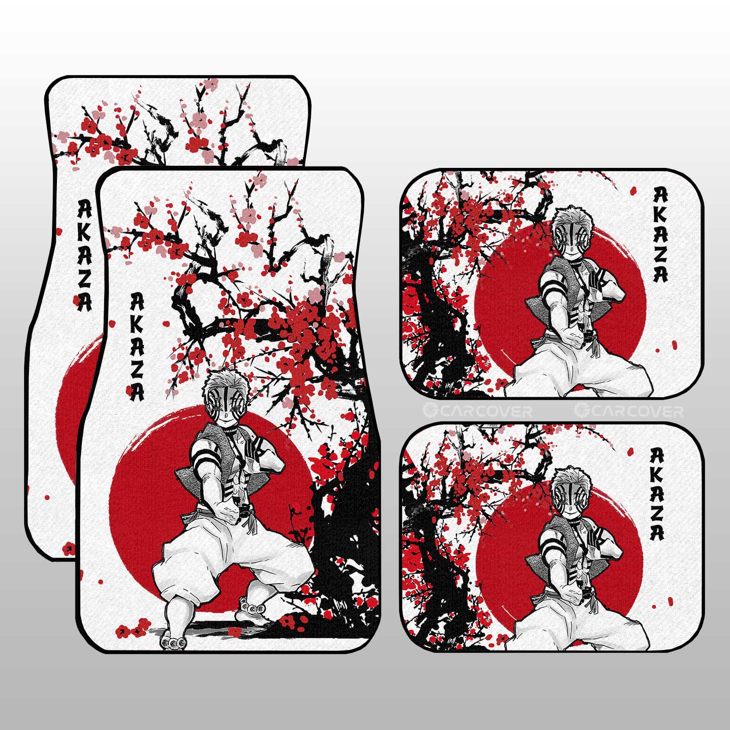 Demon Slayer Car Mats Akaza Car Floor Mats Japan Style Car Interior Floor Mats