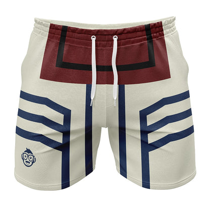 Demon Slayer Shorts The Demon Akaza Pattern Beach Shorts White