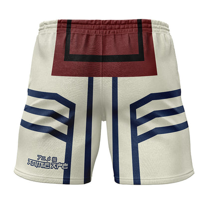 Demon Slayer Shorts The Demon Akaza Pattern Beach Shorts White