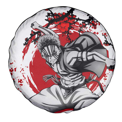 Demon Slayer Spare Tire Cover Demon Slayer Akaza Cherry Blossom Pattern Tire Covers White Red