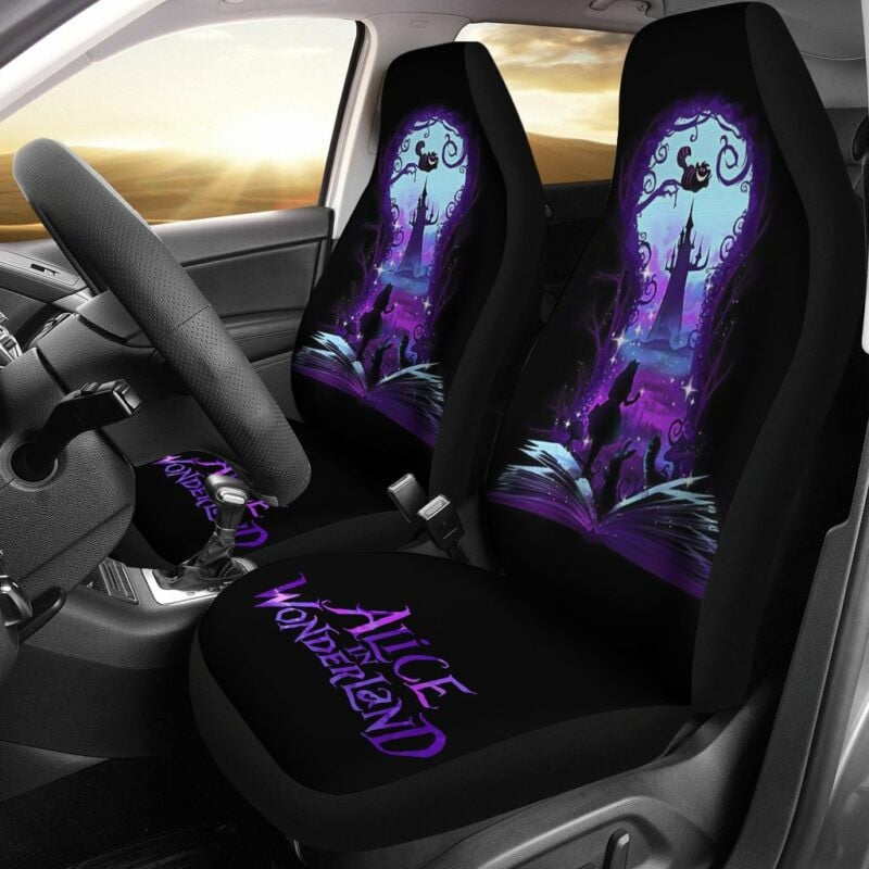 Alice In Wonderland Car Seat Covers DN Alice In The Wonderland Book World Seat Covers Black Purple
