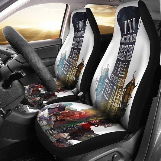 Alice In Wonderland Car Seat Covers DN I Will Sit With You In The Dark Seat Covers Black White