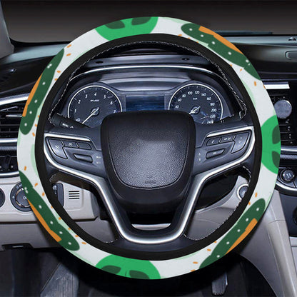 UFO Steering Wheel Cover Alien And UFO Graphic Driving Wheel Cover White Green