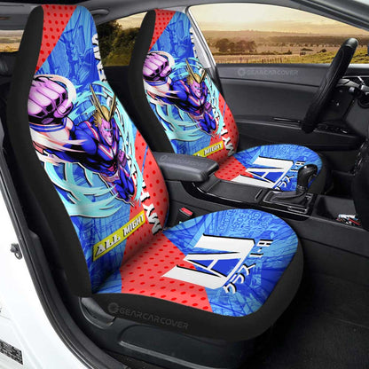 My Hero Academia Car Seat Covers All Might Fighting Graphic Seat Covers Blue Red