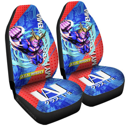 My Hero Academia Car Seat Covers All Might Fighting Graphic Seat Covers Blue Red