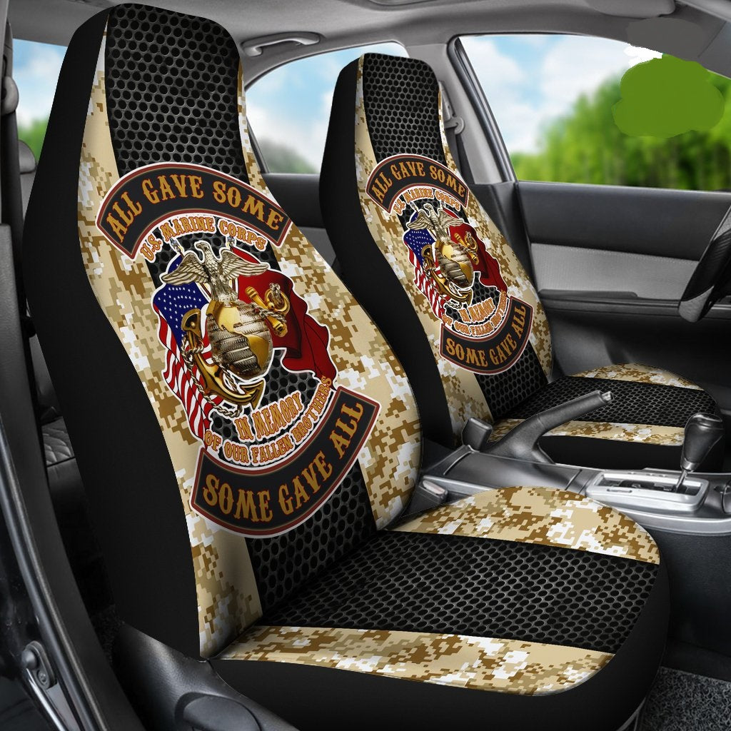 Veteran Car Seat Covers US Marine Corps All Gave Some Seat Covers Black Yellow