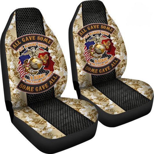 Veteran Car Seat Covers US Marine Corps All Gave Some Seat Covers Black Yellow