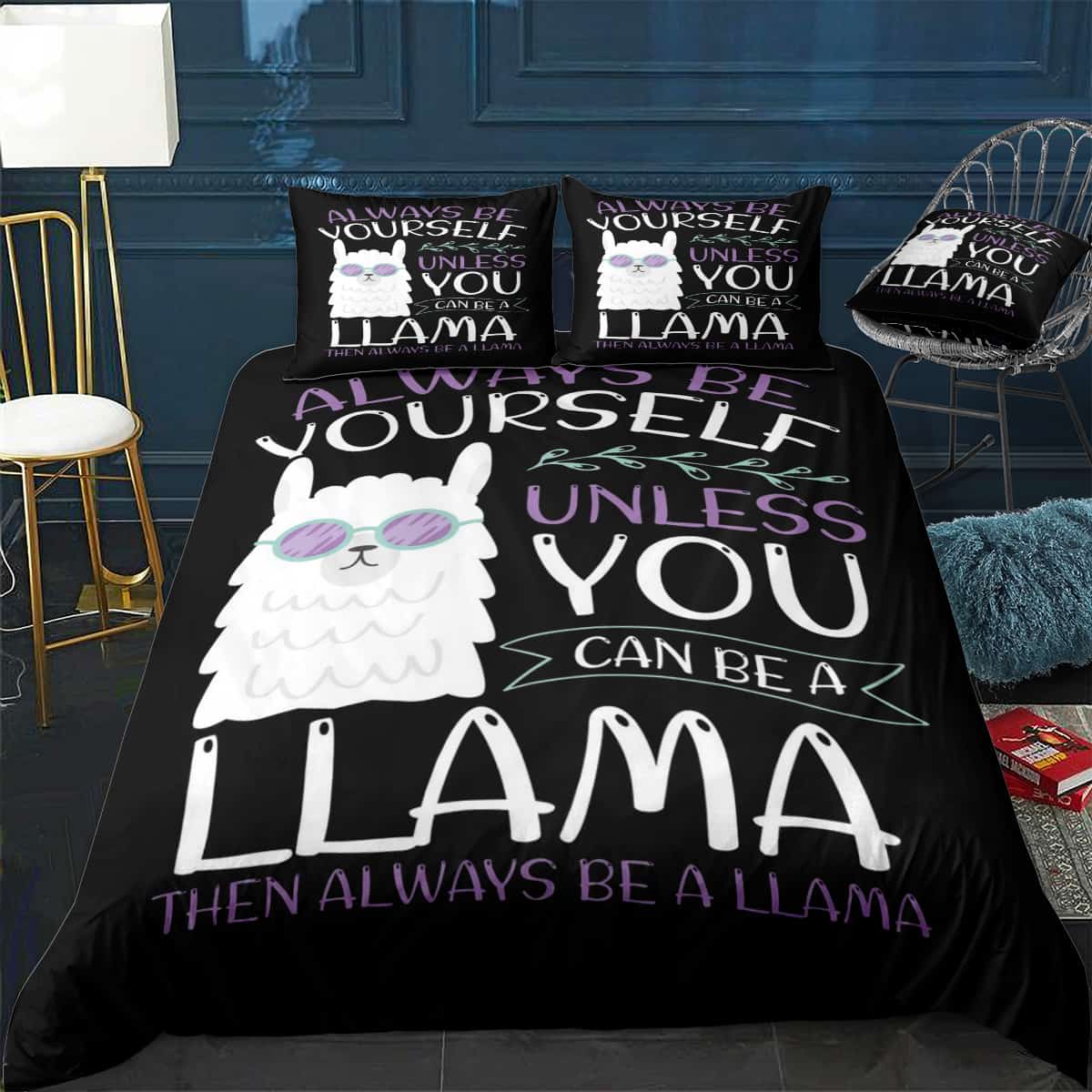 Llama Bedding Set Unless You Can Be A Llama Duvet Covers Black Unique Gift
