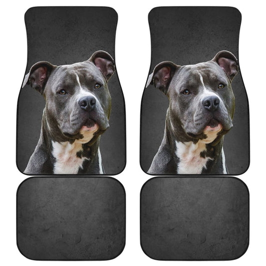 Dog Car Floor Mats Cool Pit Pull Dog 3D Graphic Gray Car Mats