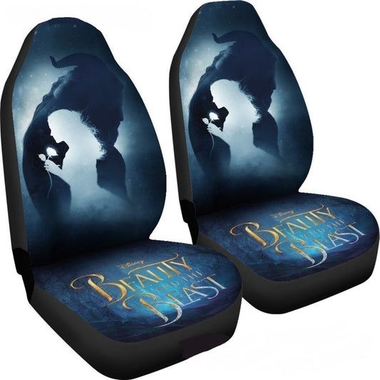 Beauty And The Beast Car Seat Covers DN Beauty And The Beast Silhouette Seat Covers Blue