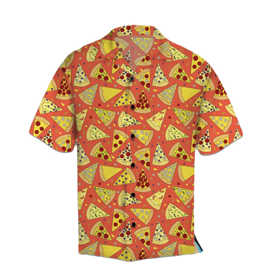 Funny Hawaii Shirt All Types Of Pizza Pattern Hawaiian Shirt Red Yellow Unisex