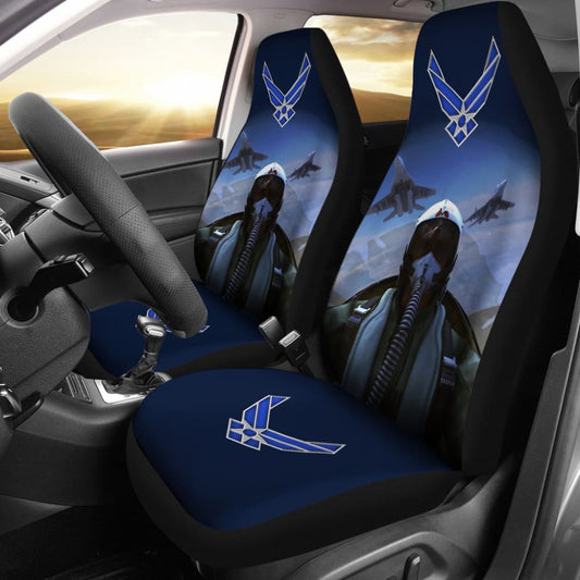 Veteran Car Seat Covers US Air Force Military Soldier Graphic Seat Covers Blue
