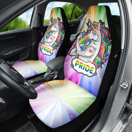 LGBT Car Seat Covers Strong LGBT Unicorn Pride Graphic Seat Covers Colorful