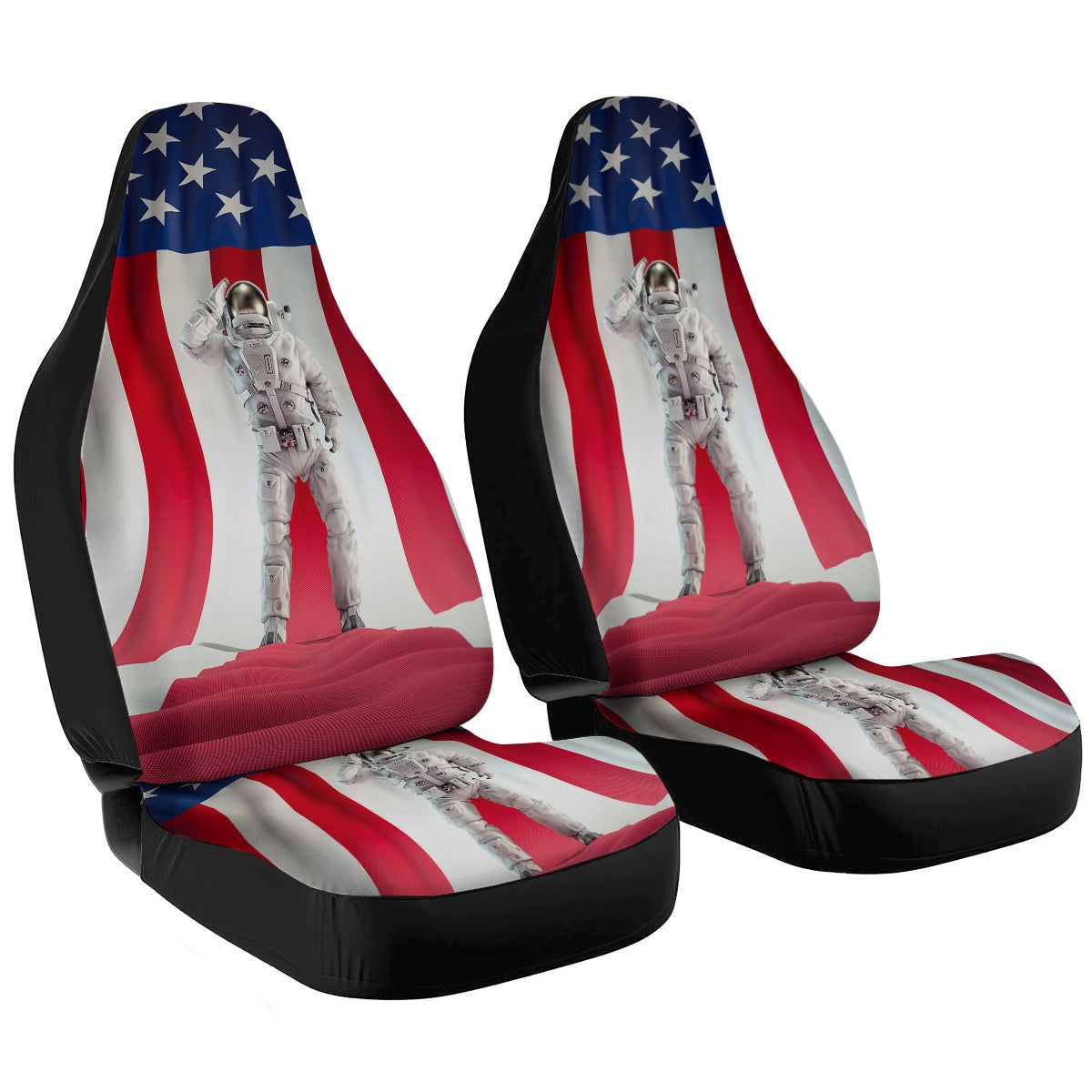 Astronaut Car Seat Covers Astronaut With American Flag Seat Covers White Red