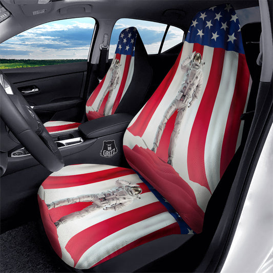 Astronaut Car Seat Covers Astronaut With American Flag Seat Covers White Red