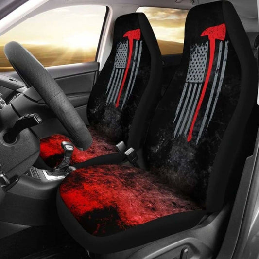 Firefighter Car Seat Covers American Flag Axe Pattern Seat Covers Black