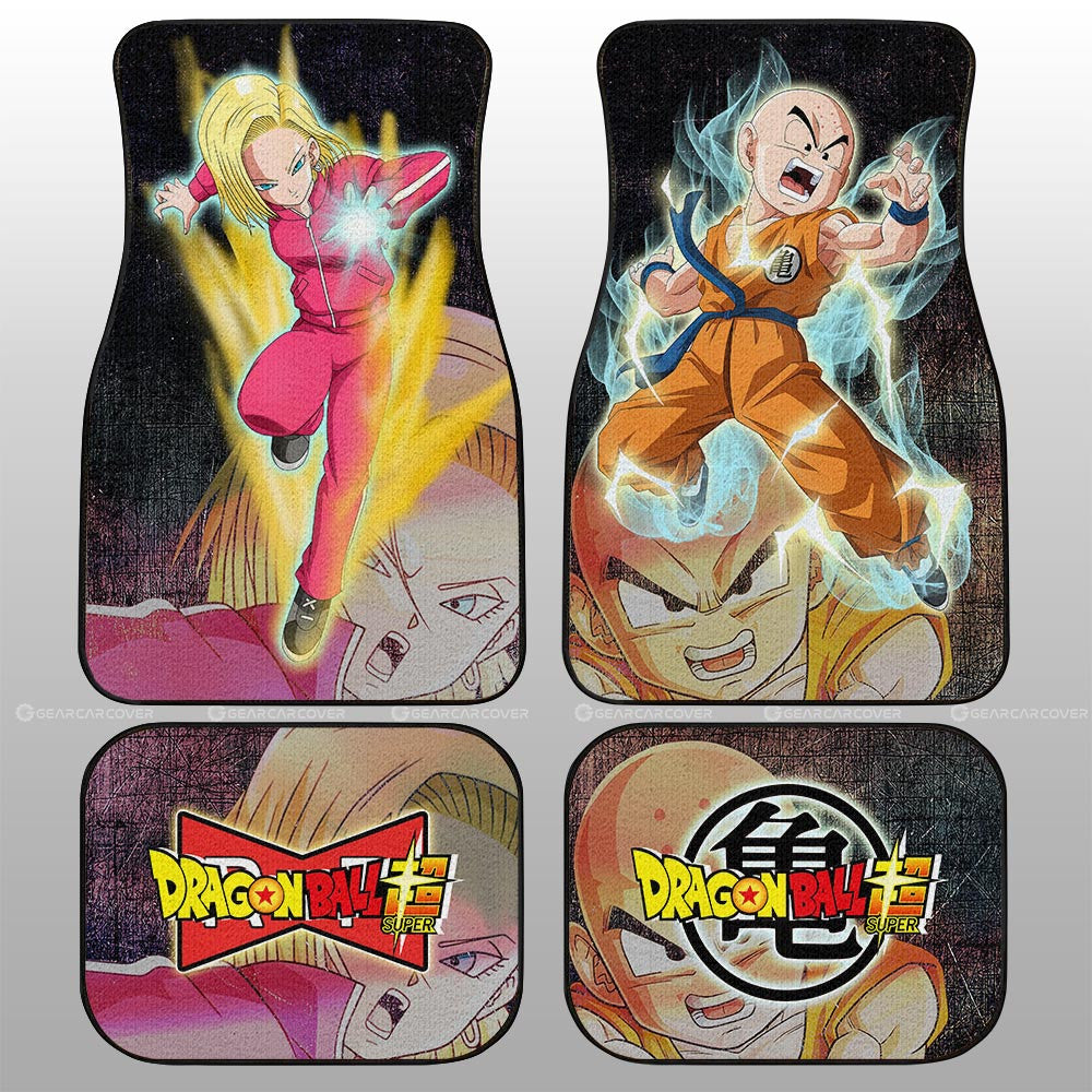 Dragon Ball Car Mats Android 18 And Krillin Car Floor Mats Demon Slayer Car Floor Mats