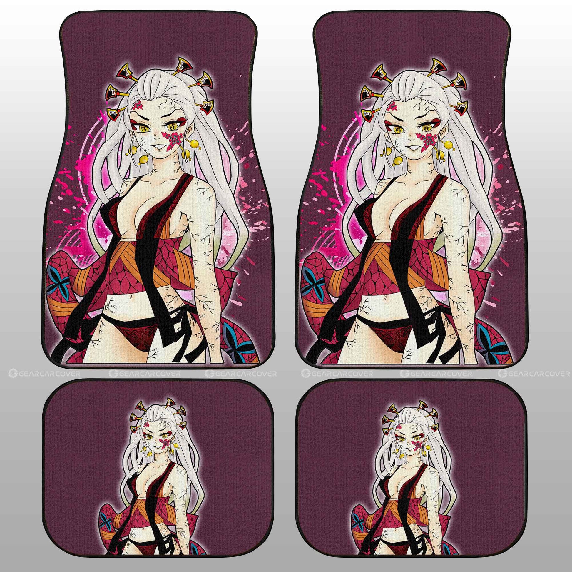 Demon Slayer Car Mats Anime Sexy Girl Daki Car Floor Mats Demon Slayer Anime Floor Mats