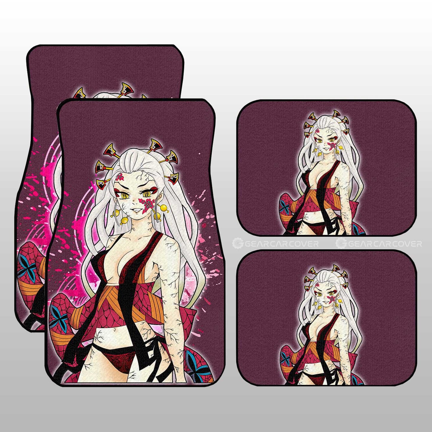 Demon Slayer Car Mats Anime Sexy Girl Daki Car Floor Mats Demon Slayer Anime Floor Mats