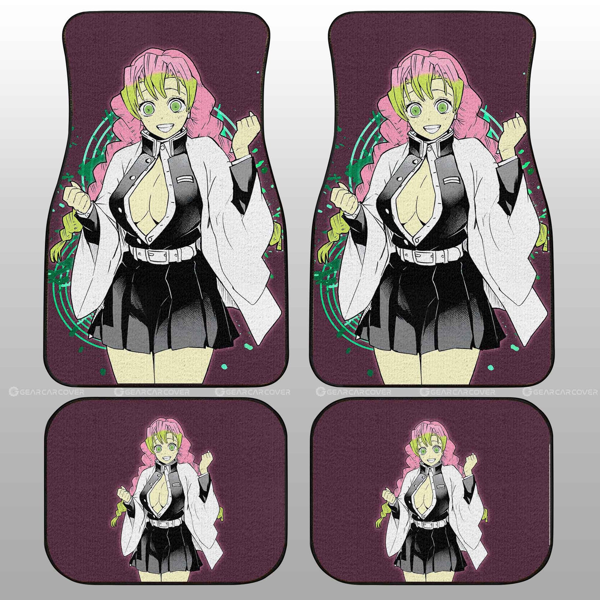 Demon Slayer Car Mats Anime Sexy Girl Kanroji Mitsuri Car Floor Mats Demon Slayer Anime Floor Mats